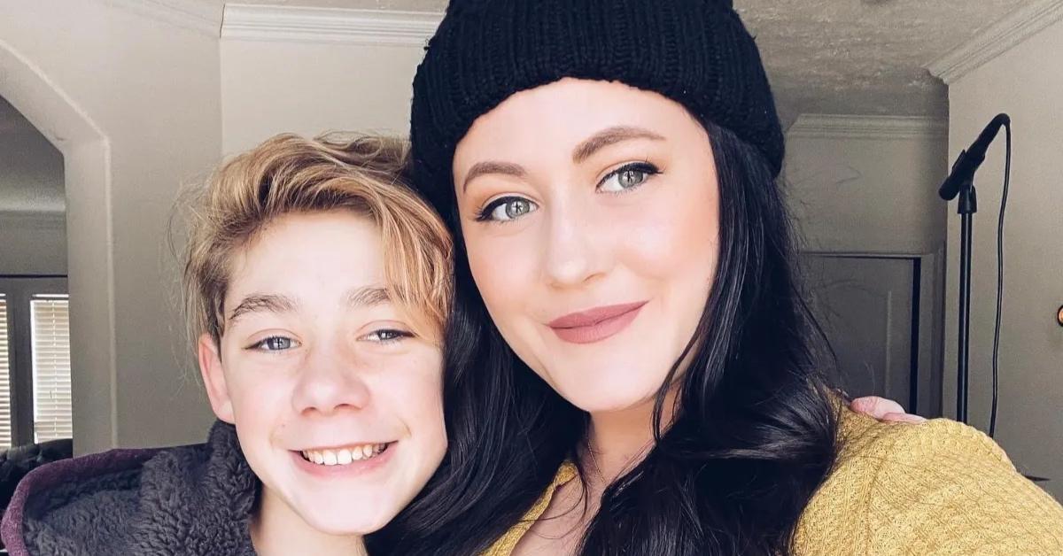 Jenelle Evans and son Jace pose for selfie at home.