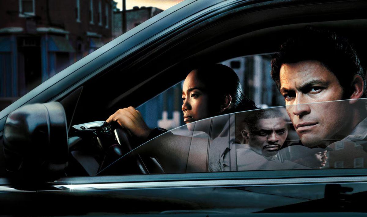 Idris Elba, Wood Harris, Sonja Sohn, Dominic West in a promotional photo for 'The Wire'