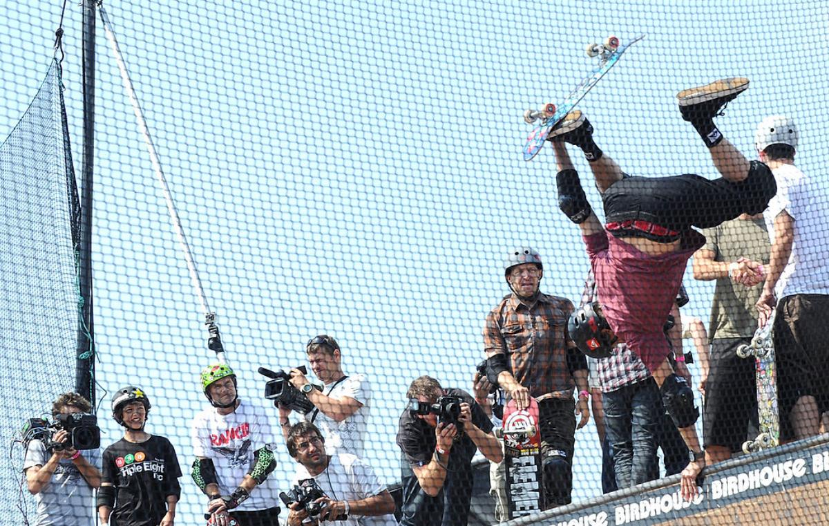 Tony Hawk skates the half-pipe at the 2011 Tony Hawk Vert Jam 