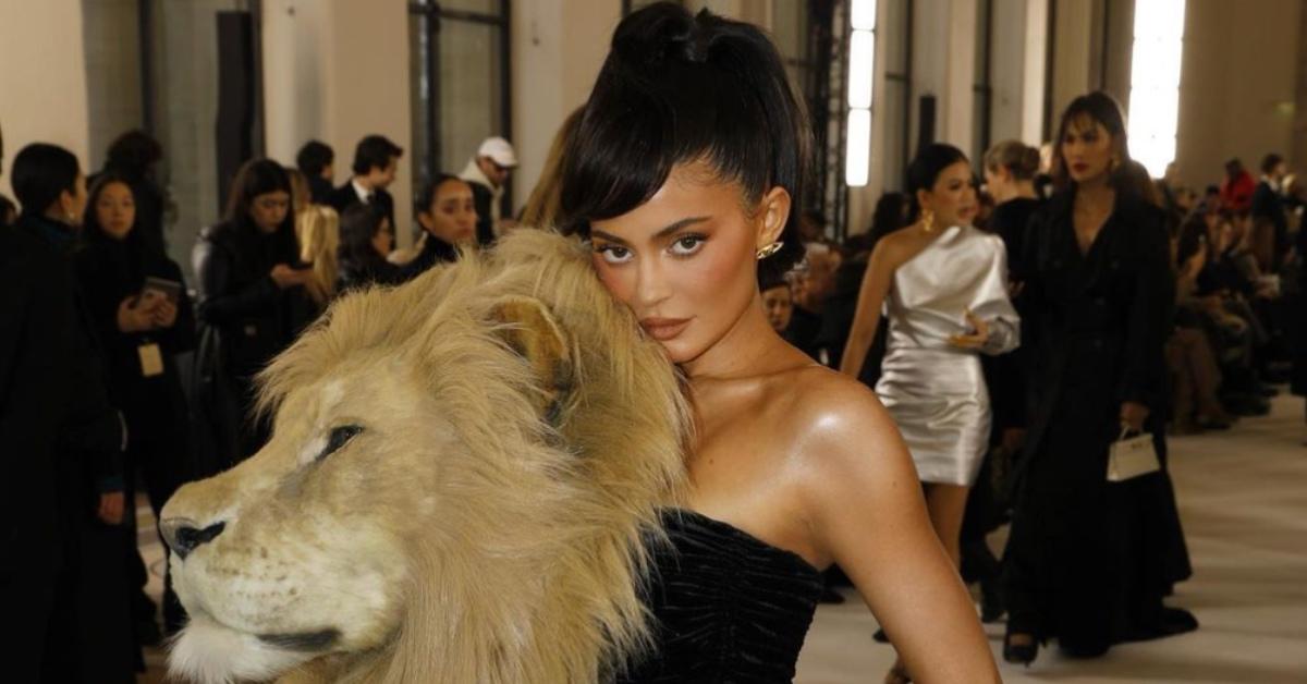 Kylie Jenner wearing a lion dress.