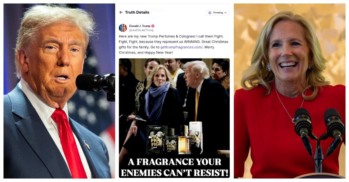 Donald Trump, Jill Biden, cologne perfume