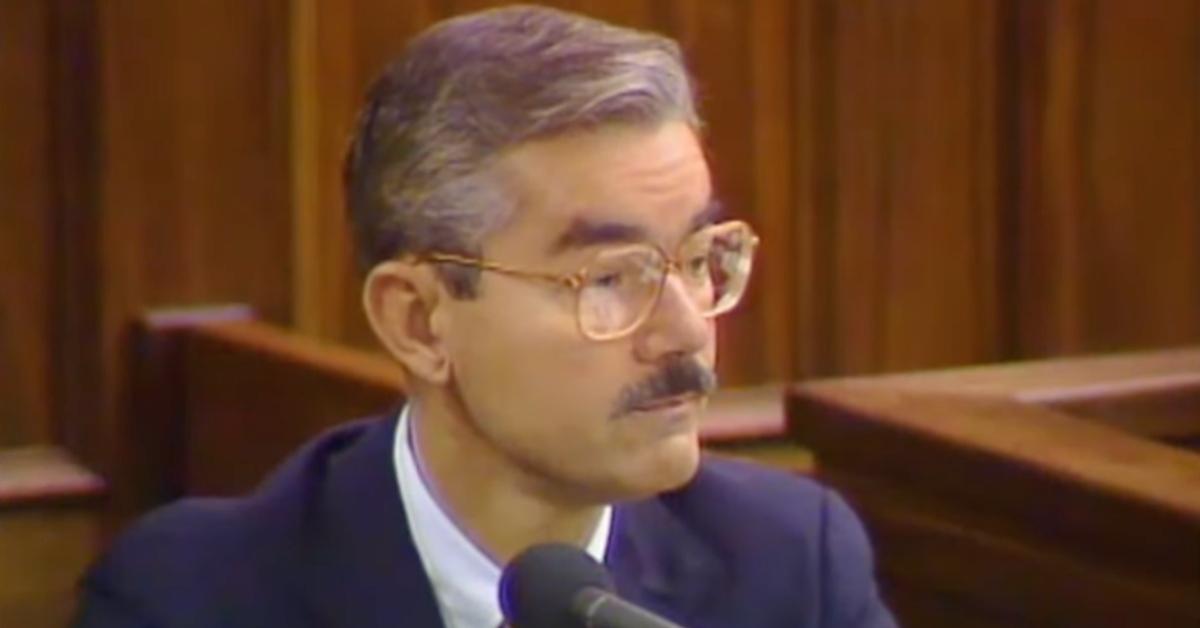 Dr. William Vicary testifies during Erik Menendez's trial