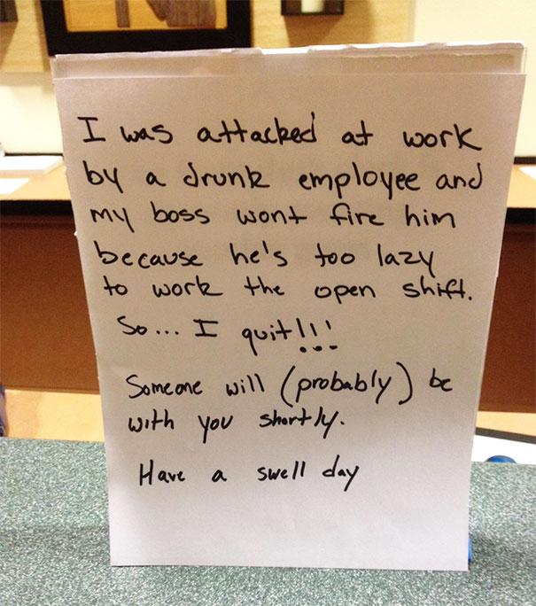 Funny Resignation Letters From People Who Had It With Their Job