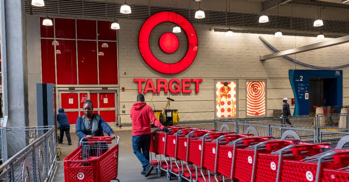 People exit a Target store in the Harlem neighborhood in Manhattan on Sept. 28, 2023, in New York City.