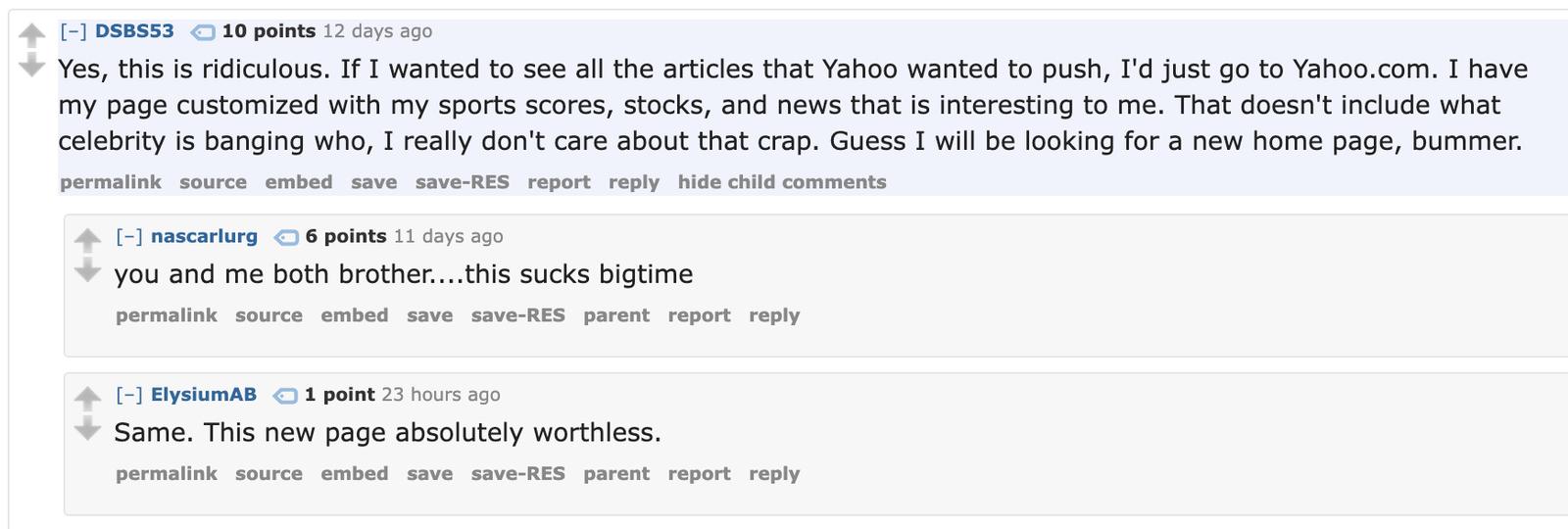 What happened to the yahoo homepage 
