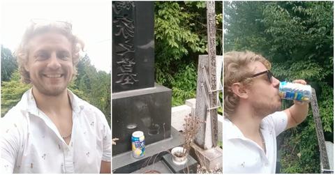 Instagrammer Lochie Jones Stole a Beer from a Japanese Grave