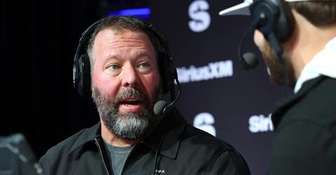 Bert Kreischer speaks on SiriusXM at Super Bowl LVIII on Feb. 7, 2024