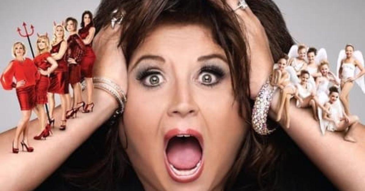 'Dance Moms' promo featuring a screaming Abby Lee Miller with the moms as devils on her left shoulder and the dancers as angels on her right