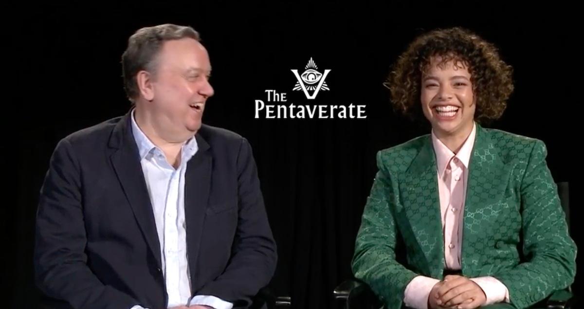 Richard McCabe and Lydia West speak about 'The Pentaverate'