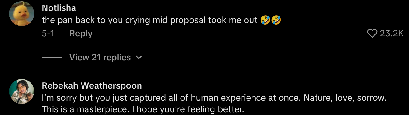 grieving woman marriage proposal beach