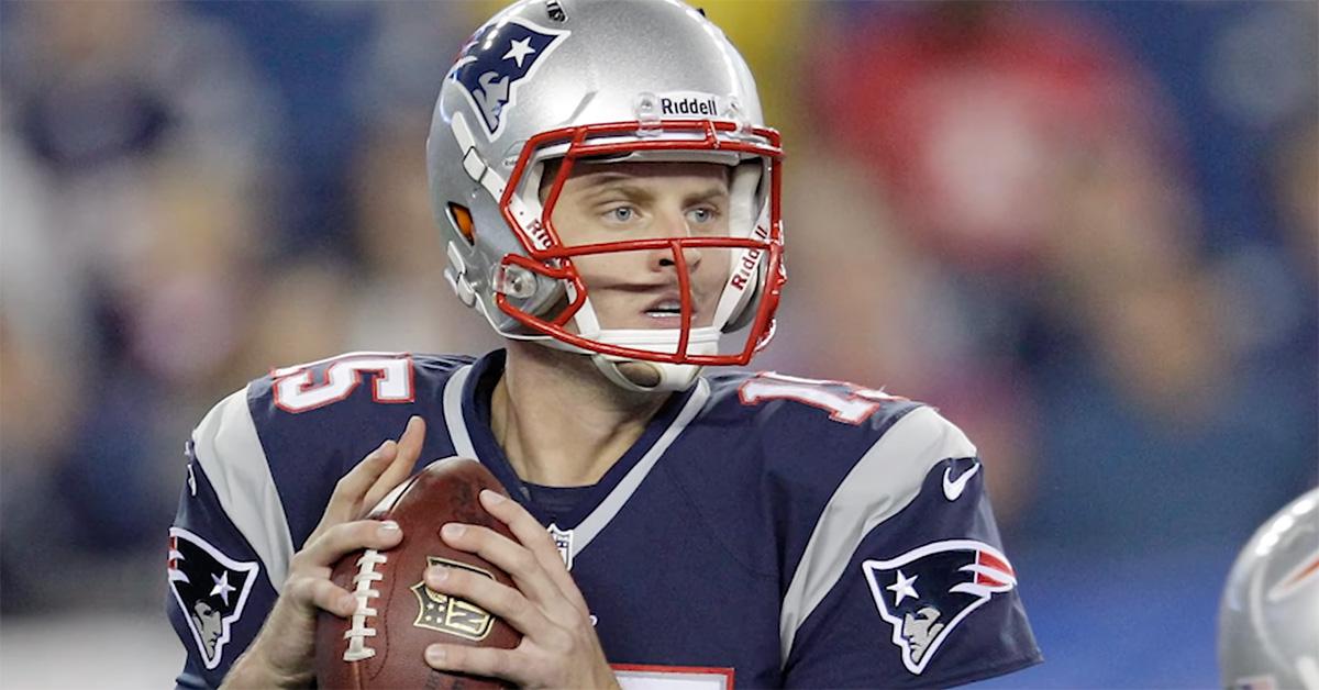 Ryan Mallett playing football for the Patriots. 