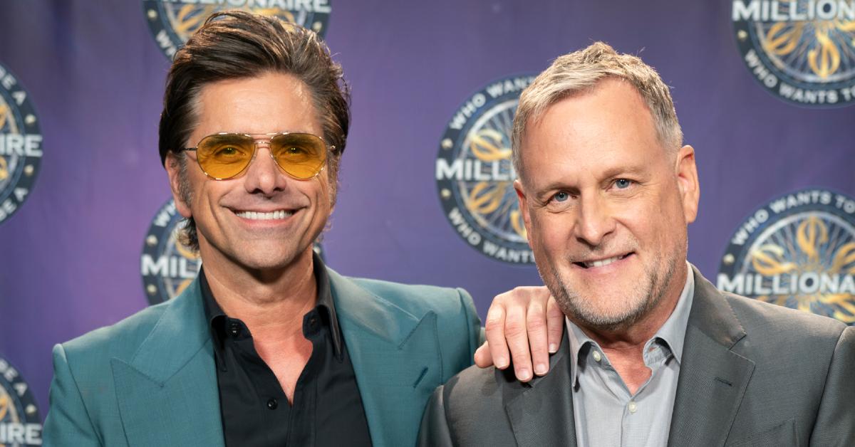 John Stamos and Dave Coulier on 'Who Wants to Be a Millionaire' in July 2024.