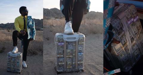 Usher Posing With His Fake Money