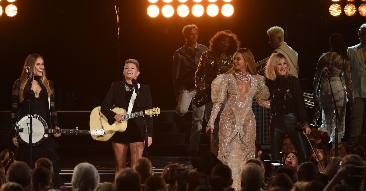 Beyoncé and the Chicks on stage at the 50th annual CMA Awards on Nov. 2, 2016