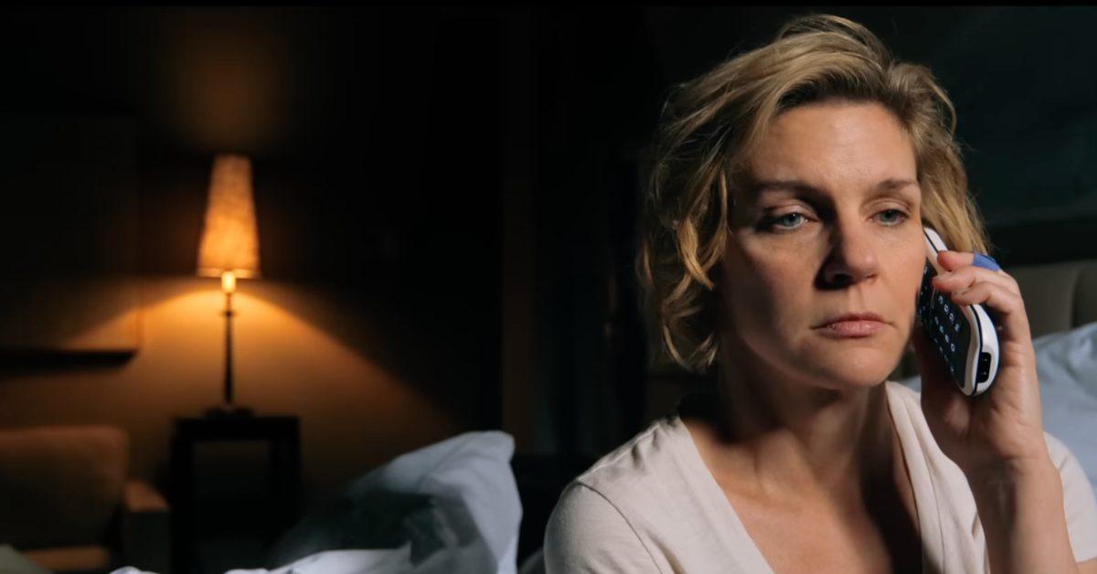 Carol answering the phone in 'Pluribus' trailer.