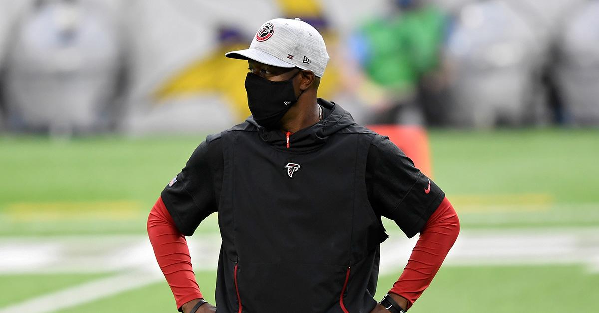 Interim head coach Raheem Morris of the Atlanta Falcons looks on before the game against the Minnesota Vikings on Oct. 18, 2020