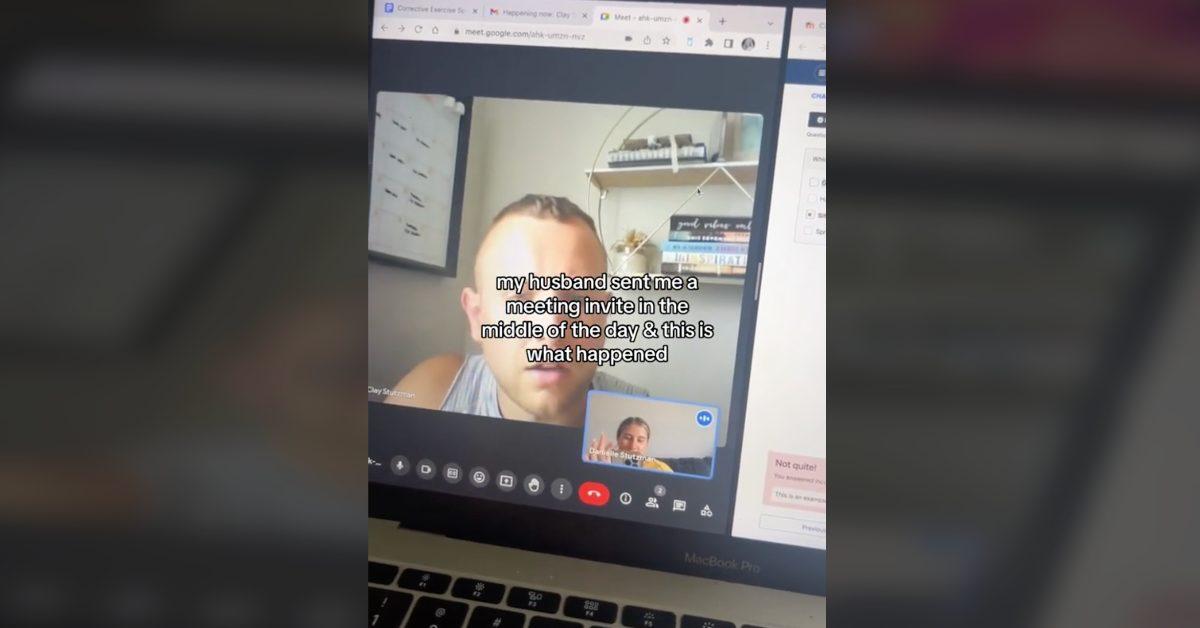 A woman's husband sent her a meeting invite on TikTok in the middle of the day