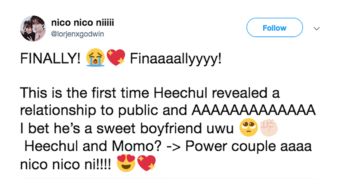 heechul momo twitter