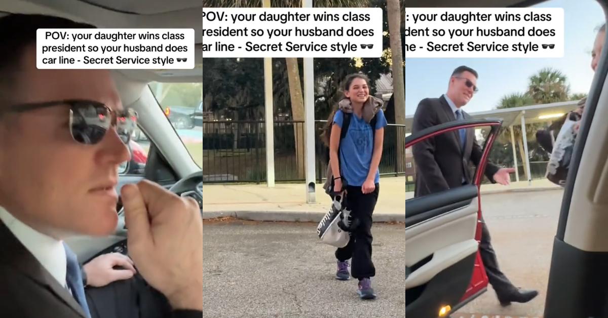 Secret Service Dad Picks up Daughter From School After Her Class President Victory