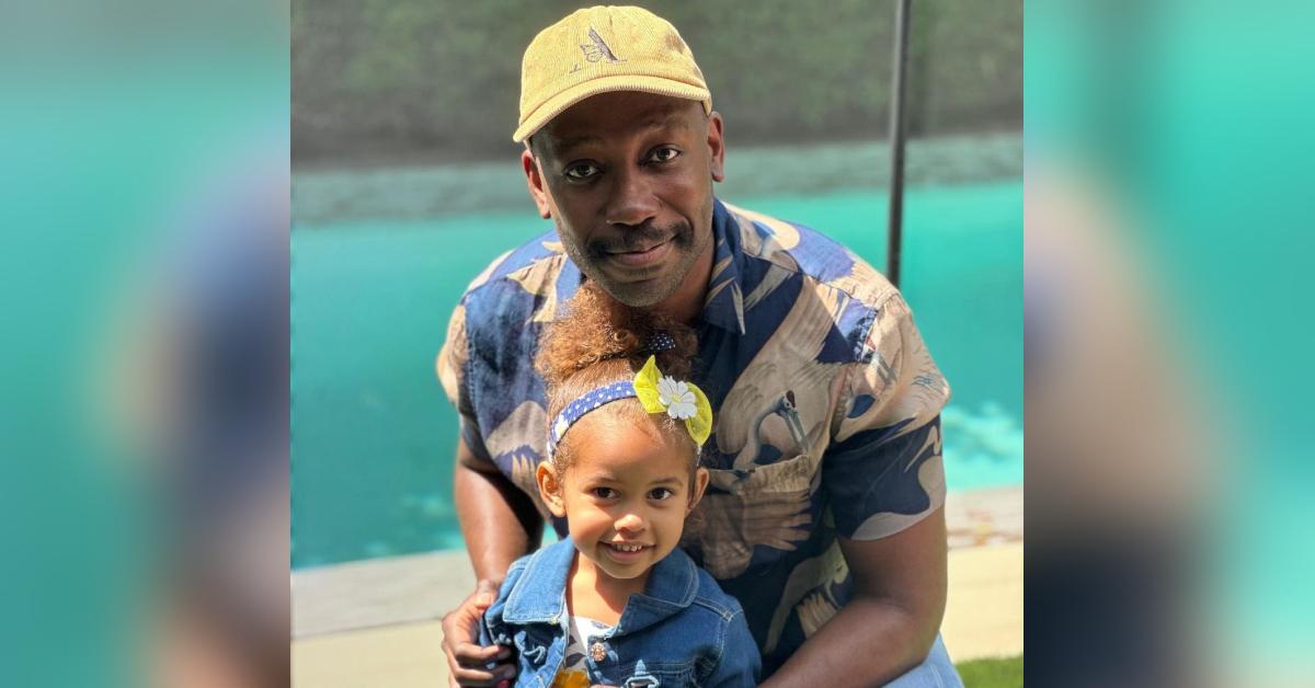 Lamorne Morris poses for a photo with his daughter, Lily, on Easter Sunday 2023.