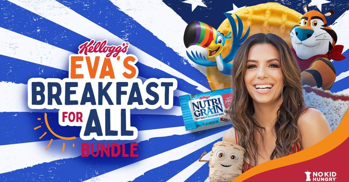 Eva Longoria in partnership with Kellogg's for her "Eva's Breakfast for All Bundle."