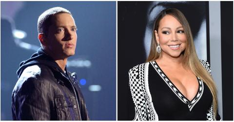 Eminem onstage during the 2010 BET Awards held at the Shrine Auditorium; Mariah Carey attends the premiere of Tyler Perry's "A Fall From Grace."