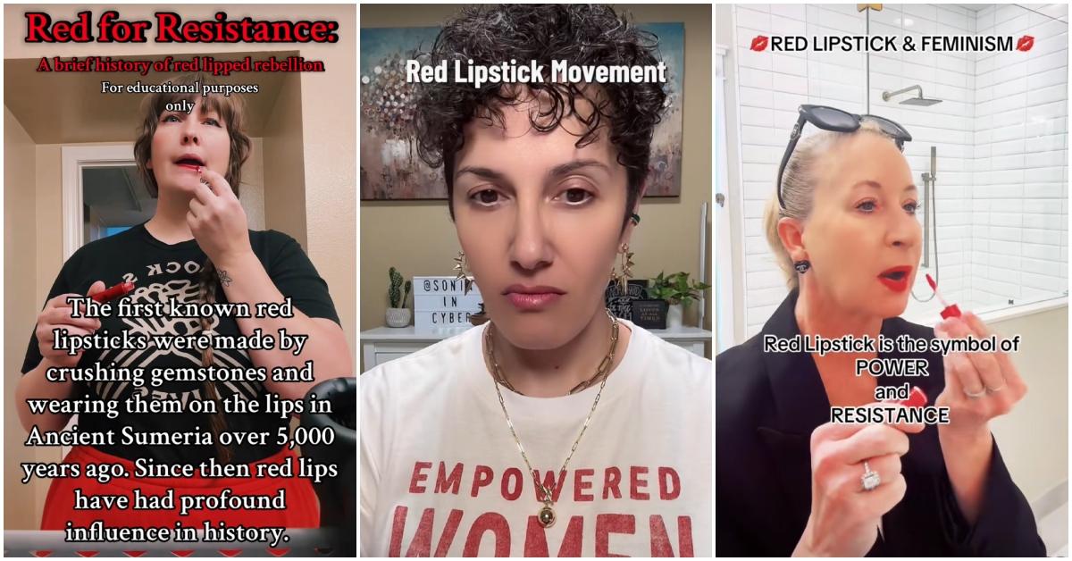 TikToks about the red lipstick movement