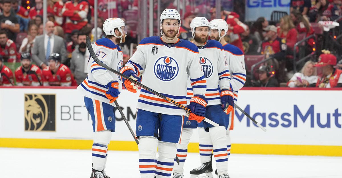 The Edmonton Oilers during the 2024 Stanley Cup Finals. 