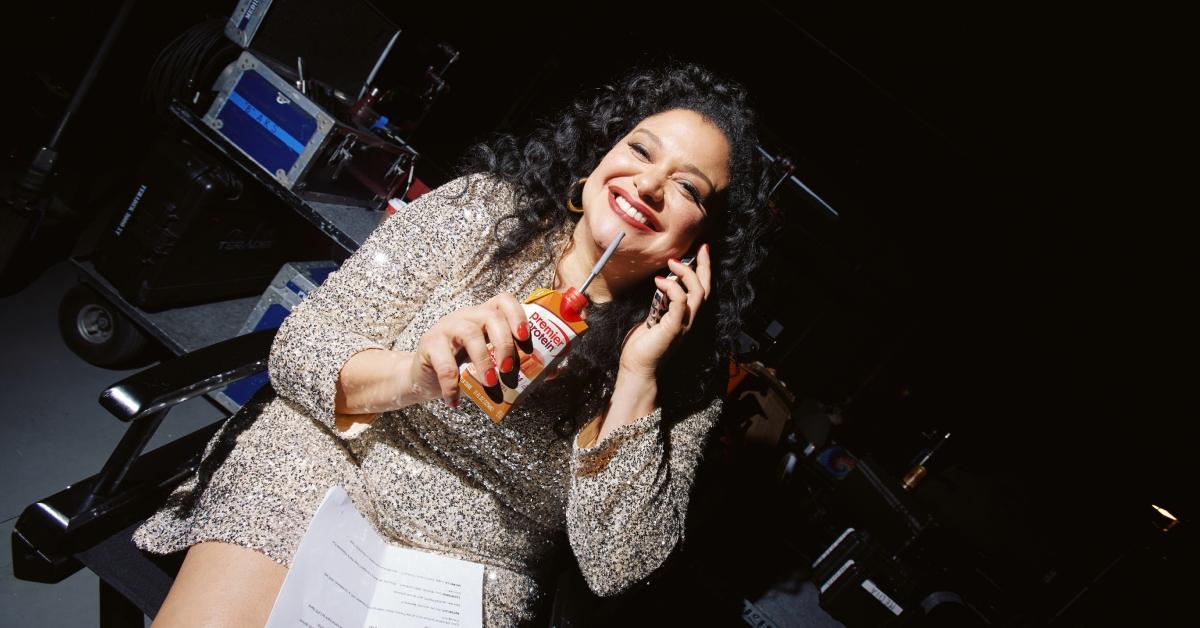 Michelle Buteau on set with Premier Protein
