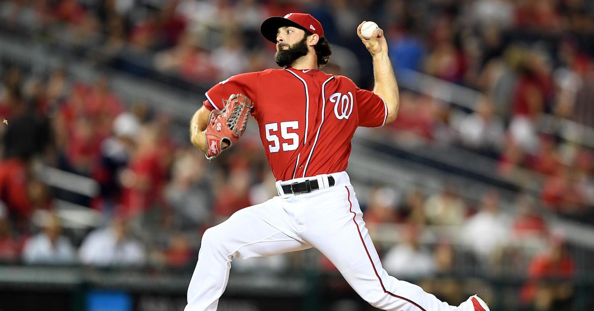 Tim Collins #55 of the Washington Nationals pitches against the San Francisco Giants at Nationals Park on June 8, 2018