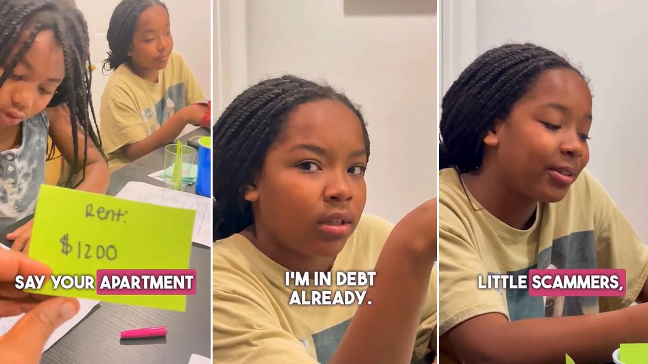 A mom teaches her kids about budgeting