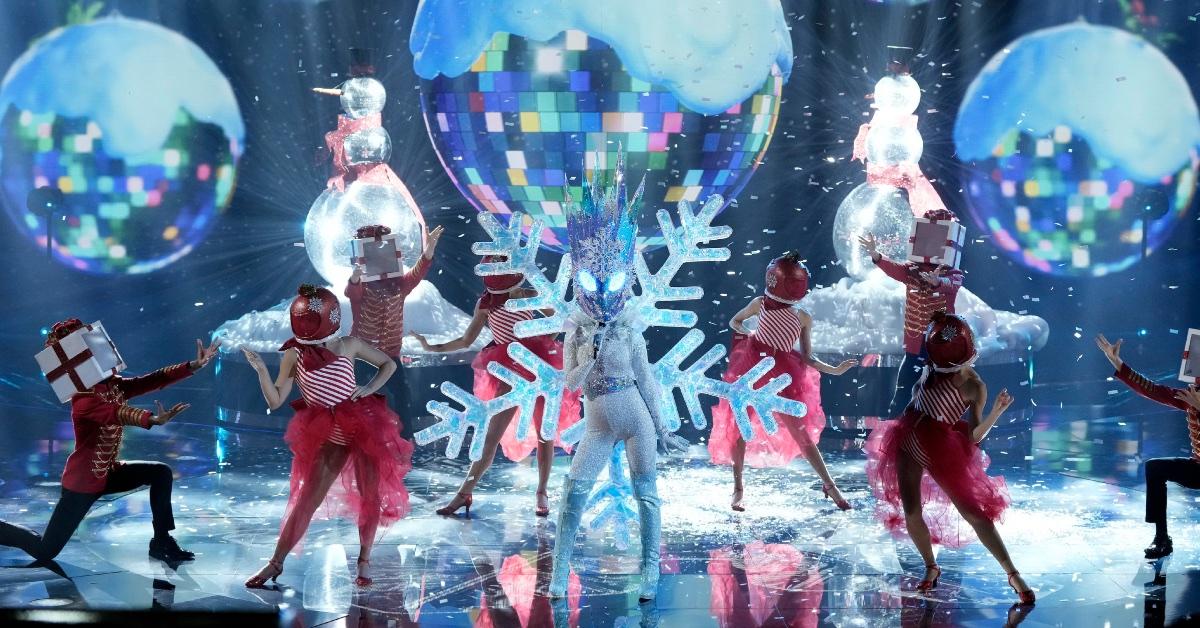 Snowstorm performing during the "Masked Singer Seasonal Sing-A-Long Spectacular!"