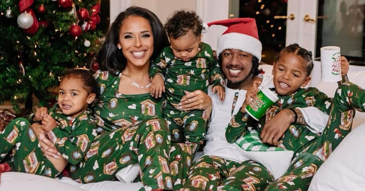 (l-r): Powerful Cannon, Brittany Bell, Rise Cannon, Nick Cannon, and Golden Cannon on Christmas 2023