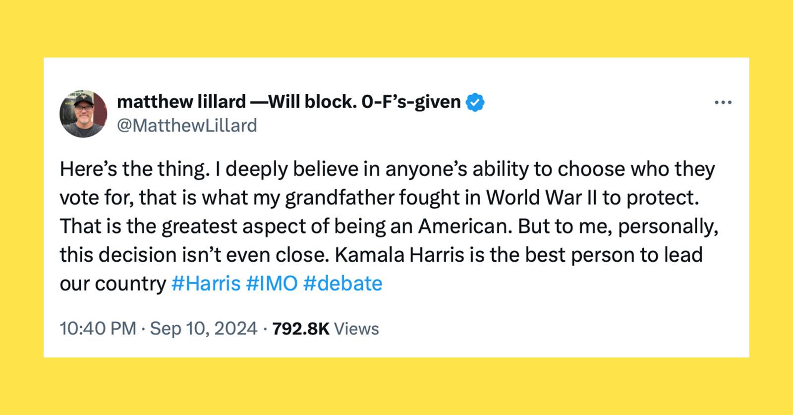 Matthew lillard kamala harris endorsement