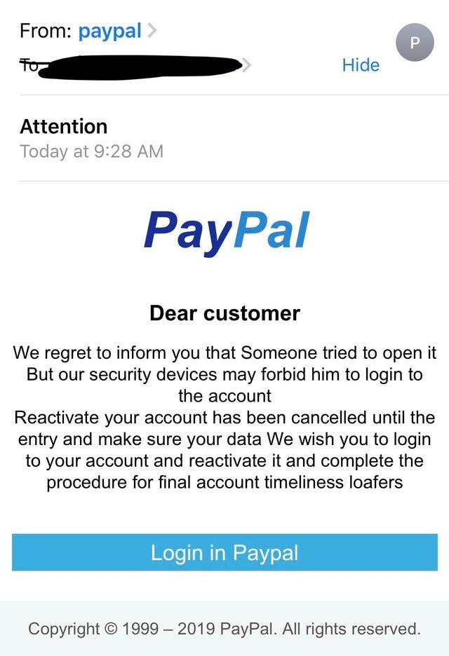 paypal phishing