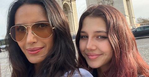 Padma Lakshmi and her daughter in Paris