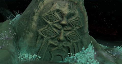 'Tears of the Kingdom' A Bargainer statue sitting underground Hyrule.