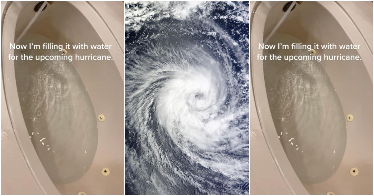 TikToker fills bath with water before a hurricane.