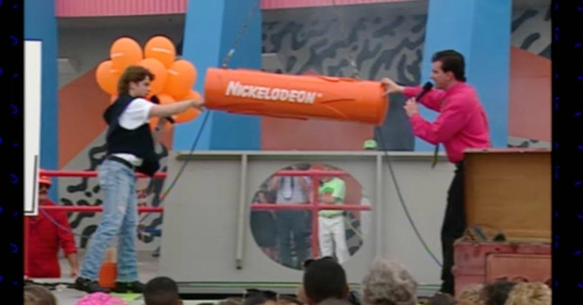 The Nickelodeon time capsule being loaded up.