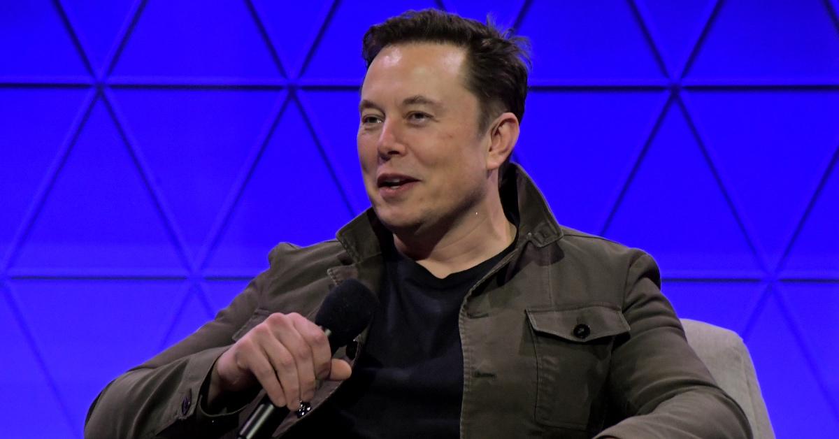 Tech entrepreneur Elon Musk gives a talk. 