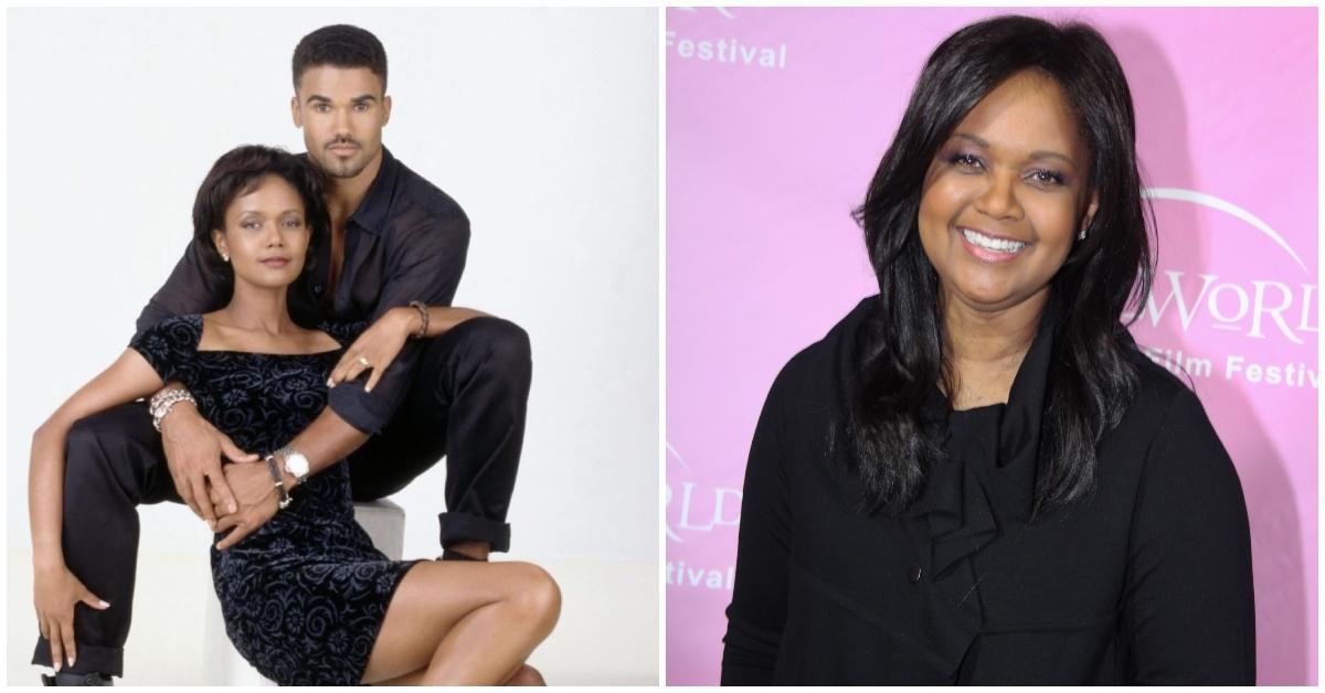 (l-r): Tonya Lee Willams and Shemar Moore embracing/Tonya Lee Williams smiling