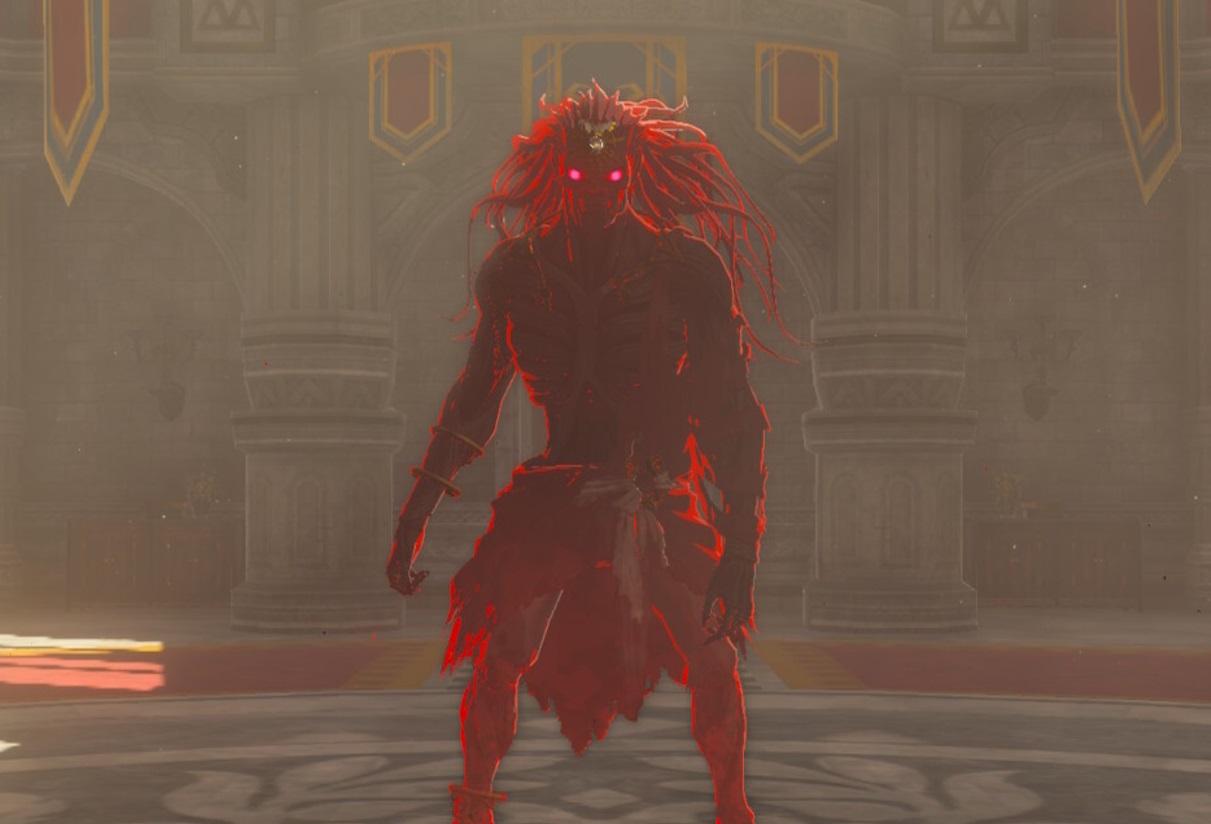 'Tears of the Kingdom' Phantom Ganon standing menacingly before fighting Link. 