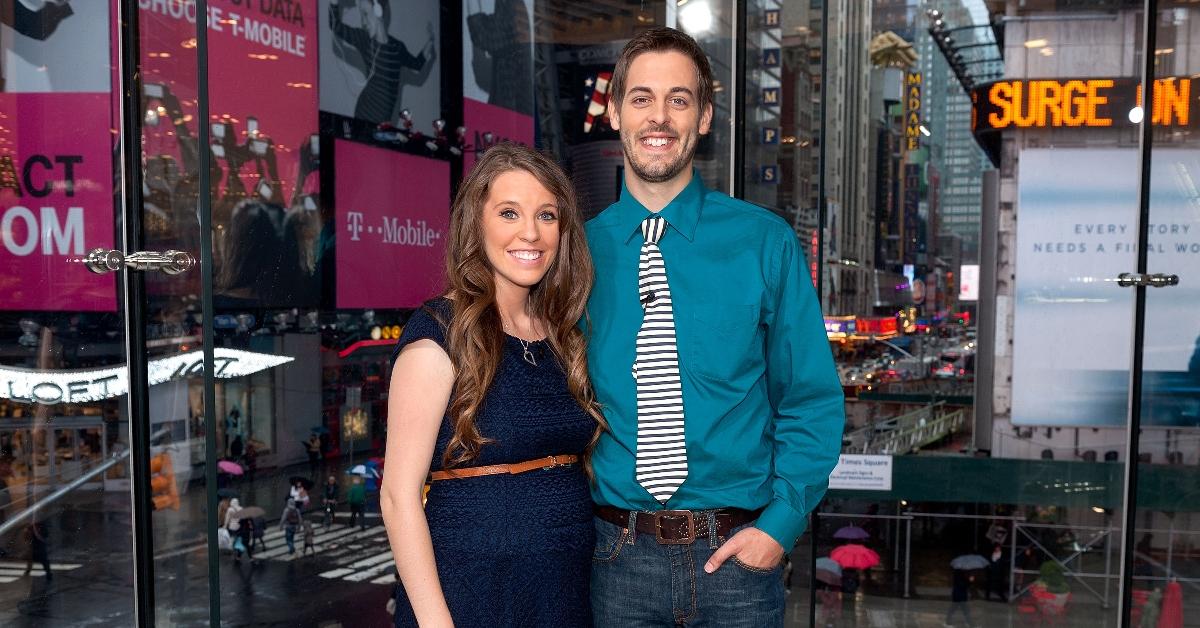 Jill Duggar and her husband visit "Extra" at their New York studios at H&M in Times Square on Oct. 23, 2014