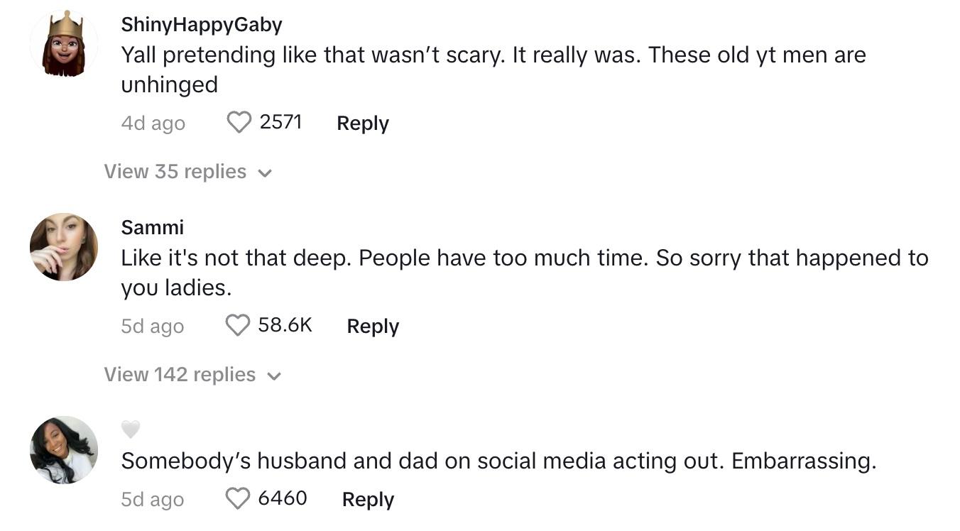 Commenters offer support and agree that the situation was scary