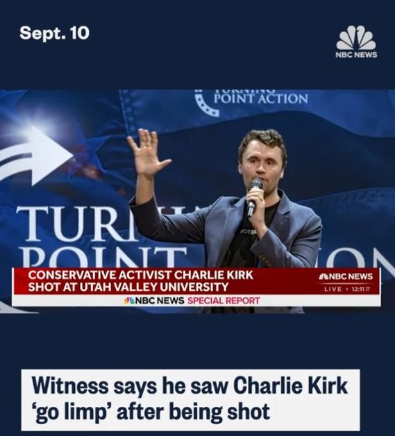 Charlie Kirk shot in Utah rally