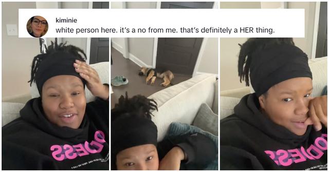 woman showered with dog