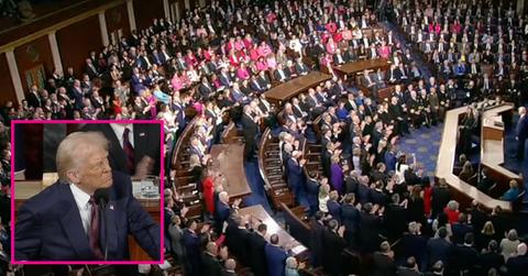 Democrats wearing pink to Trump's address of Congress in March 2025.