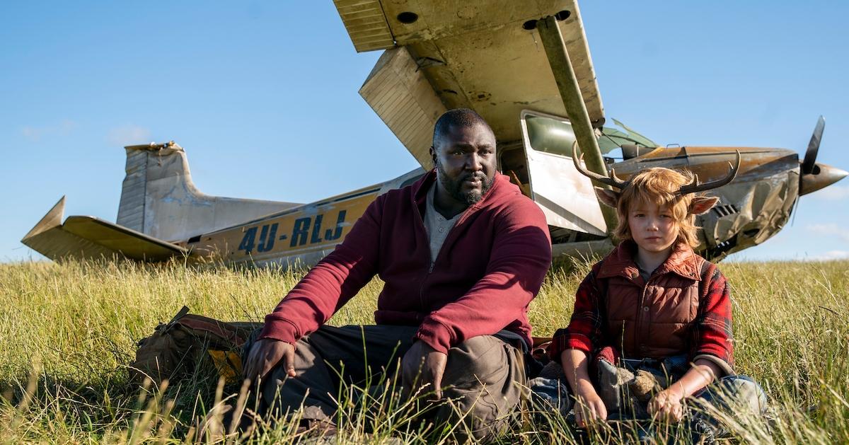 Big Man (Nonso Anozie) and Gus (Christian Convery) in 'Sweet Tooth' 