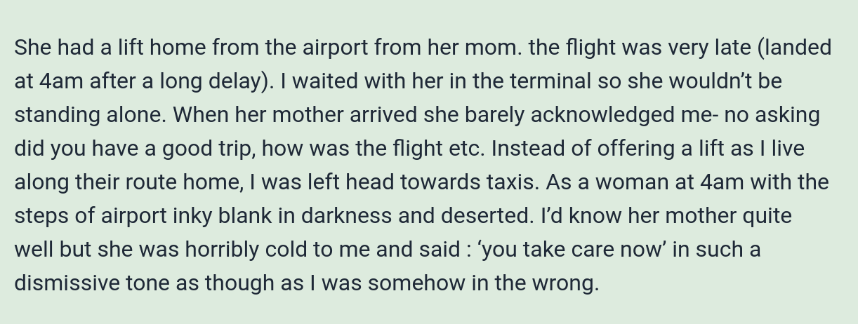 mom abandons friends daughter airport