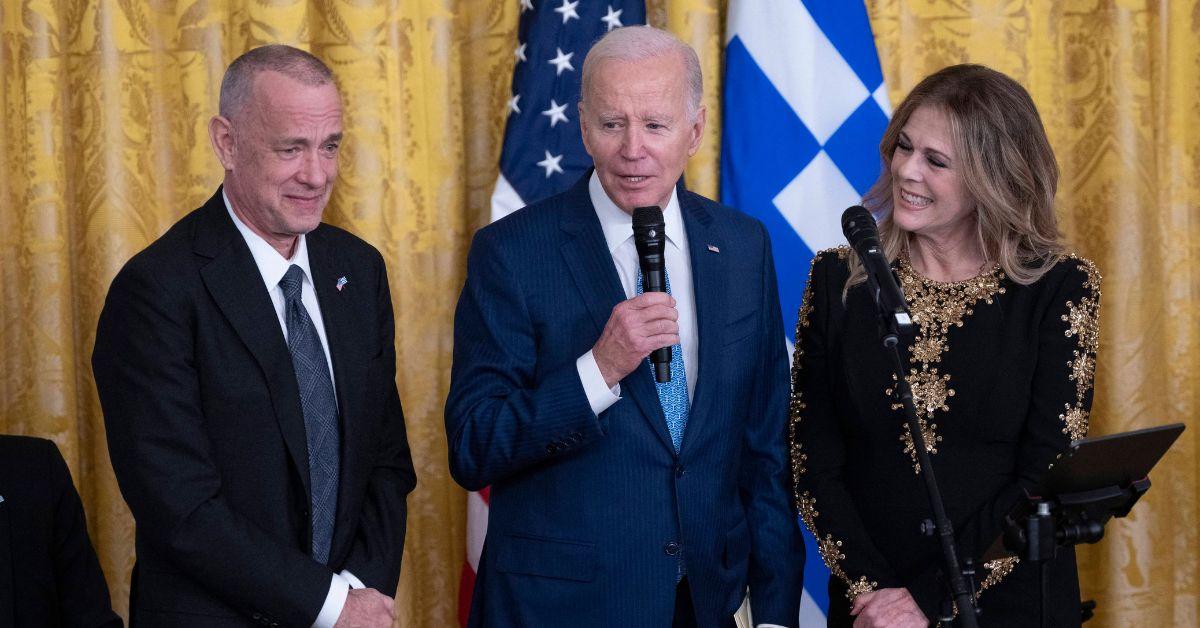 Tom Hanks with Former President Joe Biden at a reception celebrating Greek Independence Day